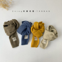 Korean solid color baby scarf neck scarf knitted wool infants boys and girls warm and versatile in autumn and winter fashionable and trendy