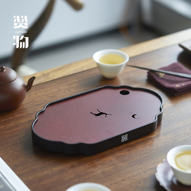 Zanthing copper-aluminum small tea tray Home Kettle Bearing Dry Bubble Table Balcony Office Outdoor Portable Water Storage Upscale One Tea Table