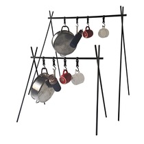 Outdoor Camping Tripod Rack Self Driving Wild Cooking Tourist Camping Cup Cooker Rack Clothing Rack Finishing Rack