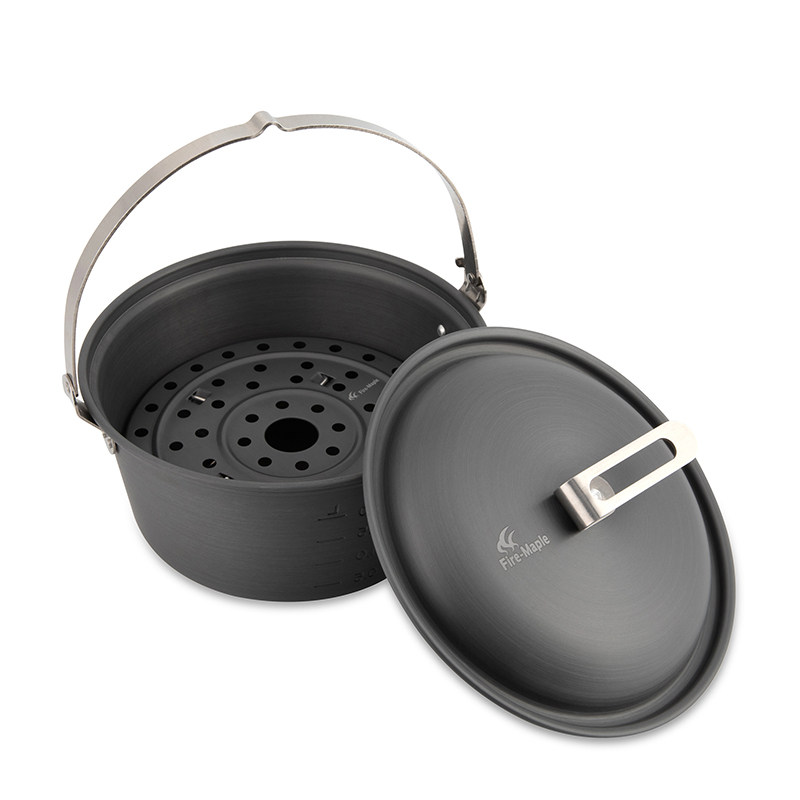 Fire-Maple fire maple hanging steamer Outdoor camping Self-driving Barbecue Grilled with large steam pot hanging pan bonfire pan