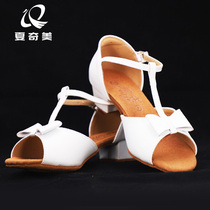 Betty Latin dance shoes girls soft-soled dance shoes professional grade examination childrens competition shoes sheepskin white practice shoes