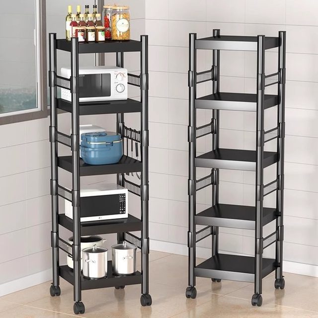 Storage rack, kitchen multi-functional storage rack, multi-layer microwave oven, household storage rack, floor-to-ceiling gap