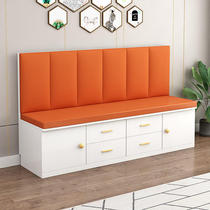 Card seat restaurant home solid wood sofa bench shopping mall locker soft package card seat small apartment sofa storage balcony cabinet