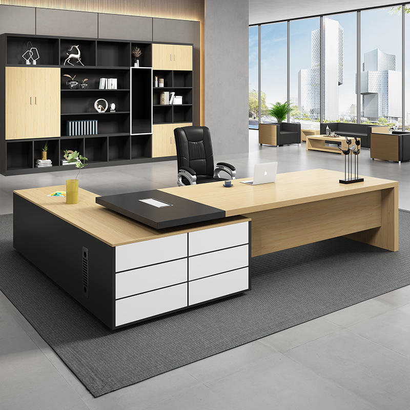 Office furniture owner desk large class desk single office desk manager table 2 m 4 modern boss table president table