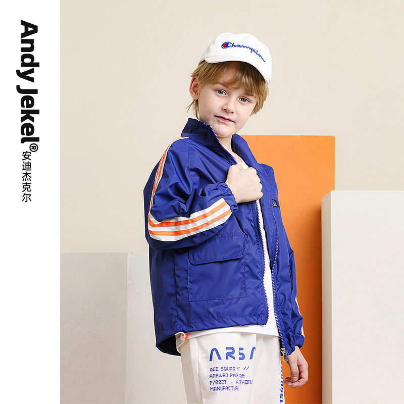 Boys jacket windproof children's jacket thin zipper top handsome middle-aged children's clothing 2022 spring and autumn new