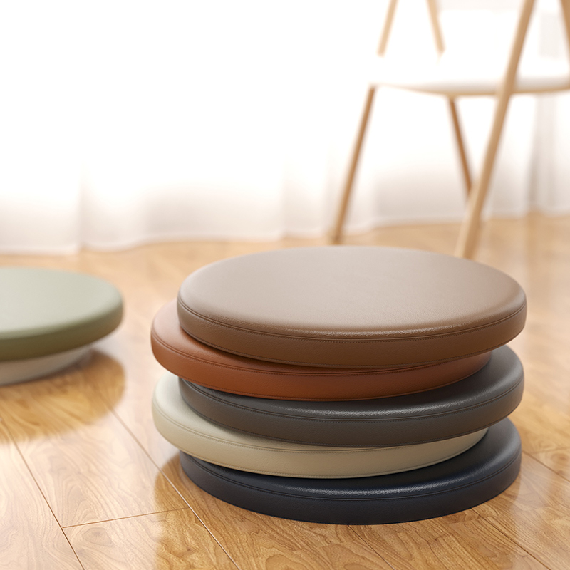 Round cushion leather dining chair cushion bar stool cushion cassette floating window Pregiment memory cotton non-slip ground soft seat cushion-Taobao