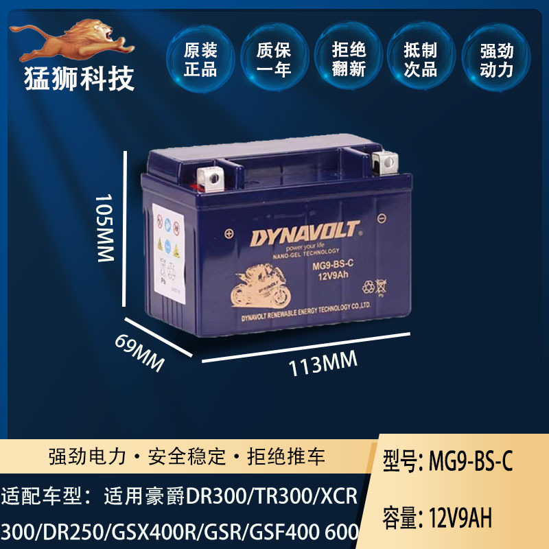 Suitable for Haojue Dr300/Tr300/Xcr300/Dr250/Gsx400R/Gsr/Gsf400 600 Batteries
