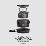 WELLHIKE Дорожный комплект для кемпинга, посуда для пикника, чайник, 3 предмета