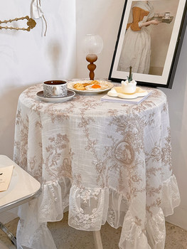 French retro lace ruffled tablecloth French retro lace ruffled tablecloth