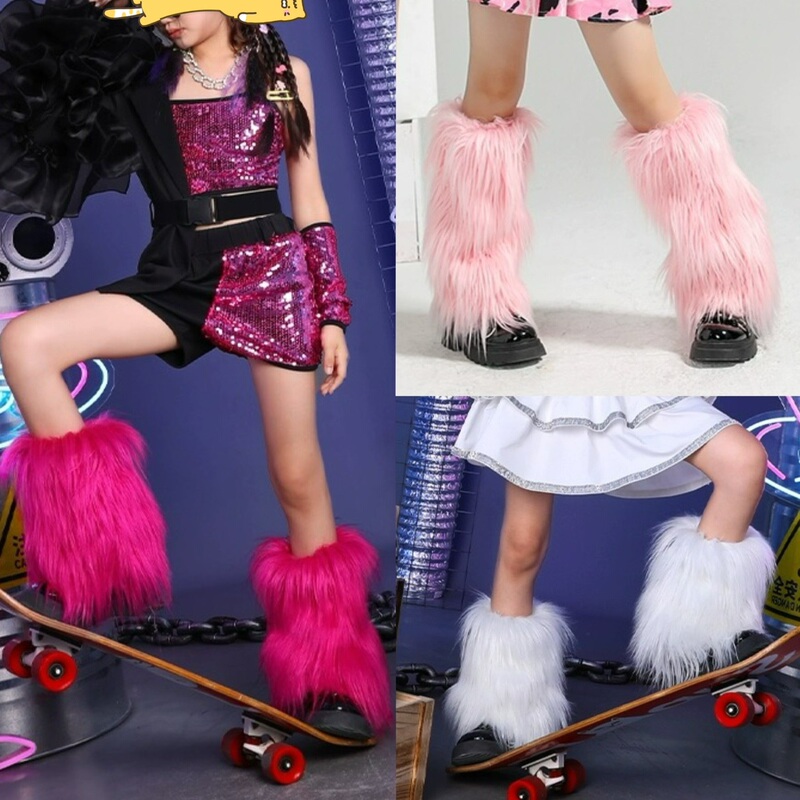 Parent-Child Style Catwalk Children's Faux Fur Leg Warmers, Versatile Long Plush Sock Covers, Cute Shoe Covers, Slouch Socks Parent-Child Style Catwalk Children's Faux Fur Leg Warmers, Versatile Long Plush Sock Covers, Cute Shoe Covers, Slouch Socks