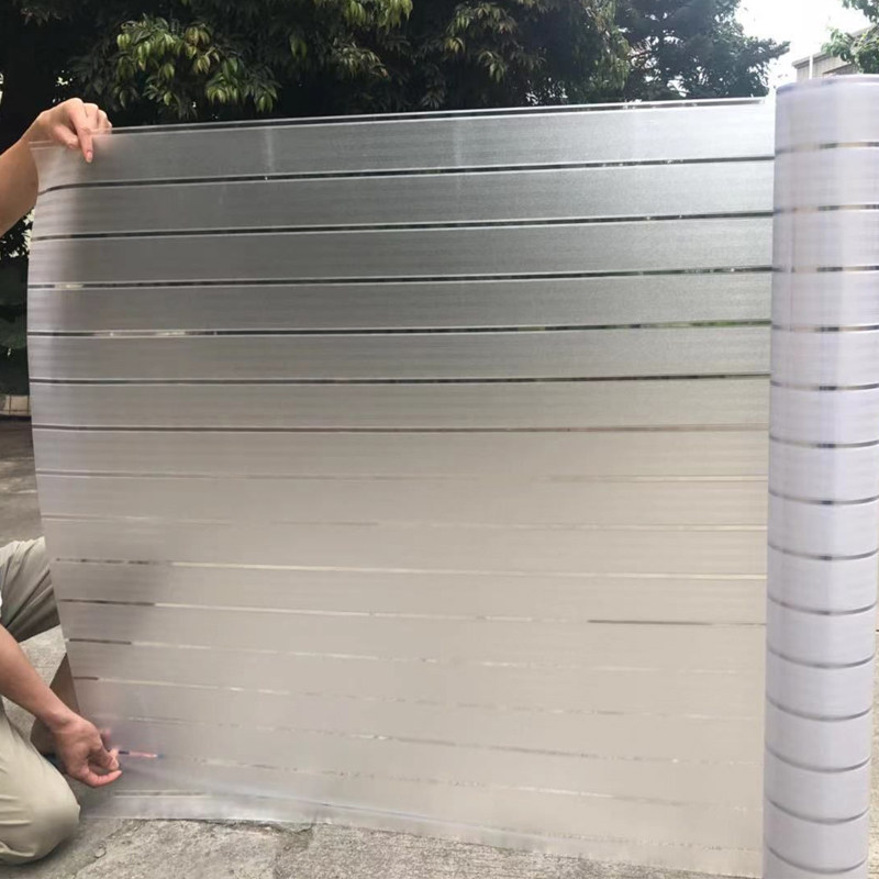 Frosted Glass Adhesive Film Toilet Bathroom Window Sticker Office Glass Partition Pushdoor Striped Adhesive Film-Taobao