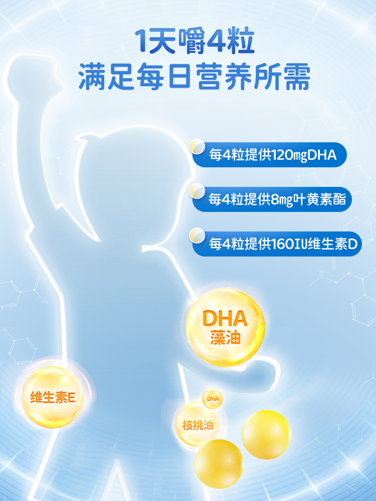 [Little Deer Lanlan Multi-Nutrient Sugar-Free Small Beads]Dha Algae Oil Vitamin D Lutein Ester