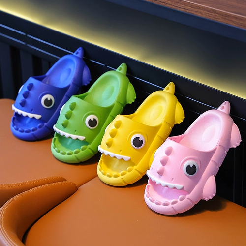 Детские тапочки для мальчиков, летний детский динозавр, мультяшные милые слайдеры, мягкая подошва