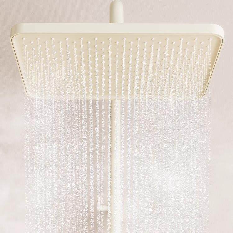 Cream-Colored Thermostatic Shower Set for Bathroom, Home Use, Piano Key Shower Head