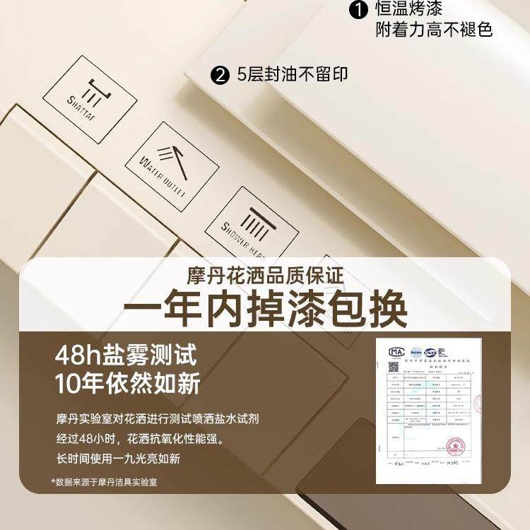 Cream-Colored Thermostatic Shower Set for Bathroom, Home Use, Piano Key Shower Head