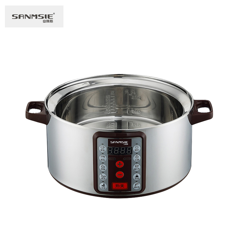 Sanmsie Electric Steamer 32cm Household Single Pot Taiwan Rice Ball Wooden Bucket Rice Special Steamer for Steaming Corn