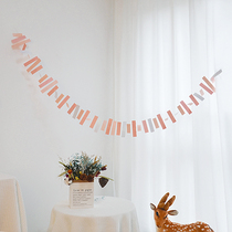 Xiaohongshu ins wind multicolored rectangular paper string pull flower pull flag confession birthday 100-day banquet party decoration props