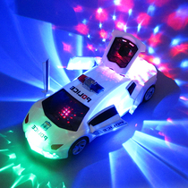 Will dance rotary electric with music universal police car toy car children shake up 6 boys 1-2-3 year old small car