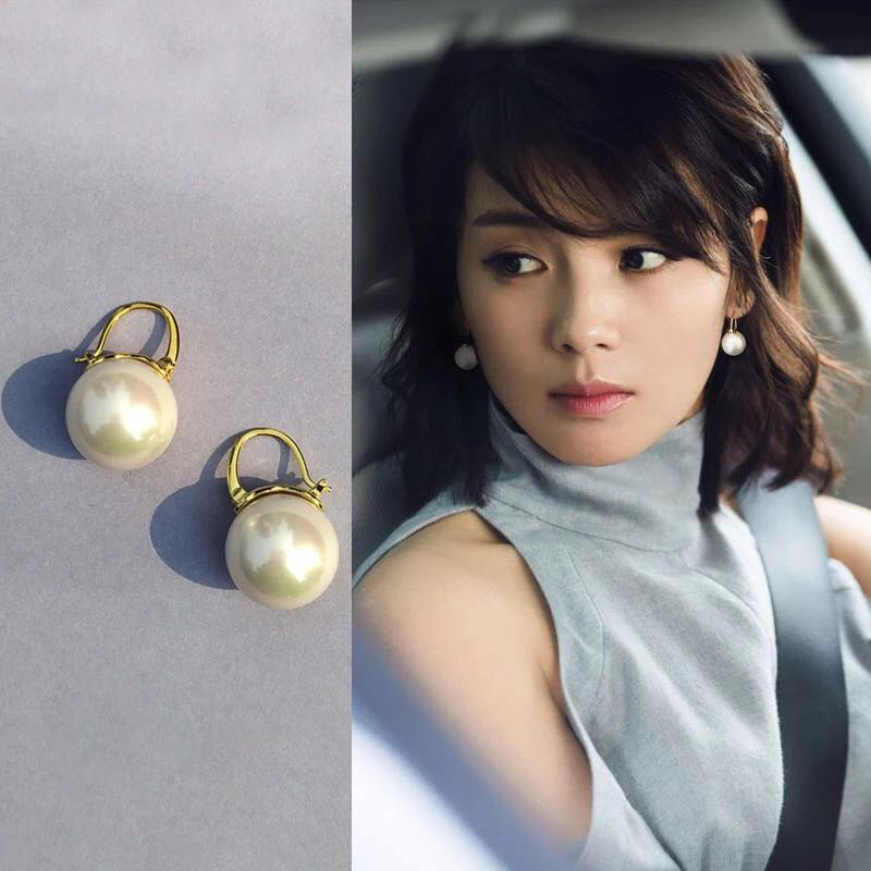 Korean pearl earrings 925 sterling silver design sense earrings niche temperament fashion celebrity fancy 2022 new model