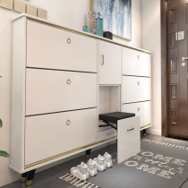 Ultra-thin simple modern flip-style household shoe cabinet solid wood multi-layer large-capacity light luxury door cabinet shoe frame