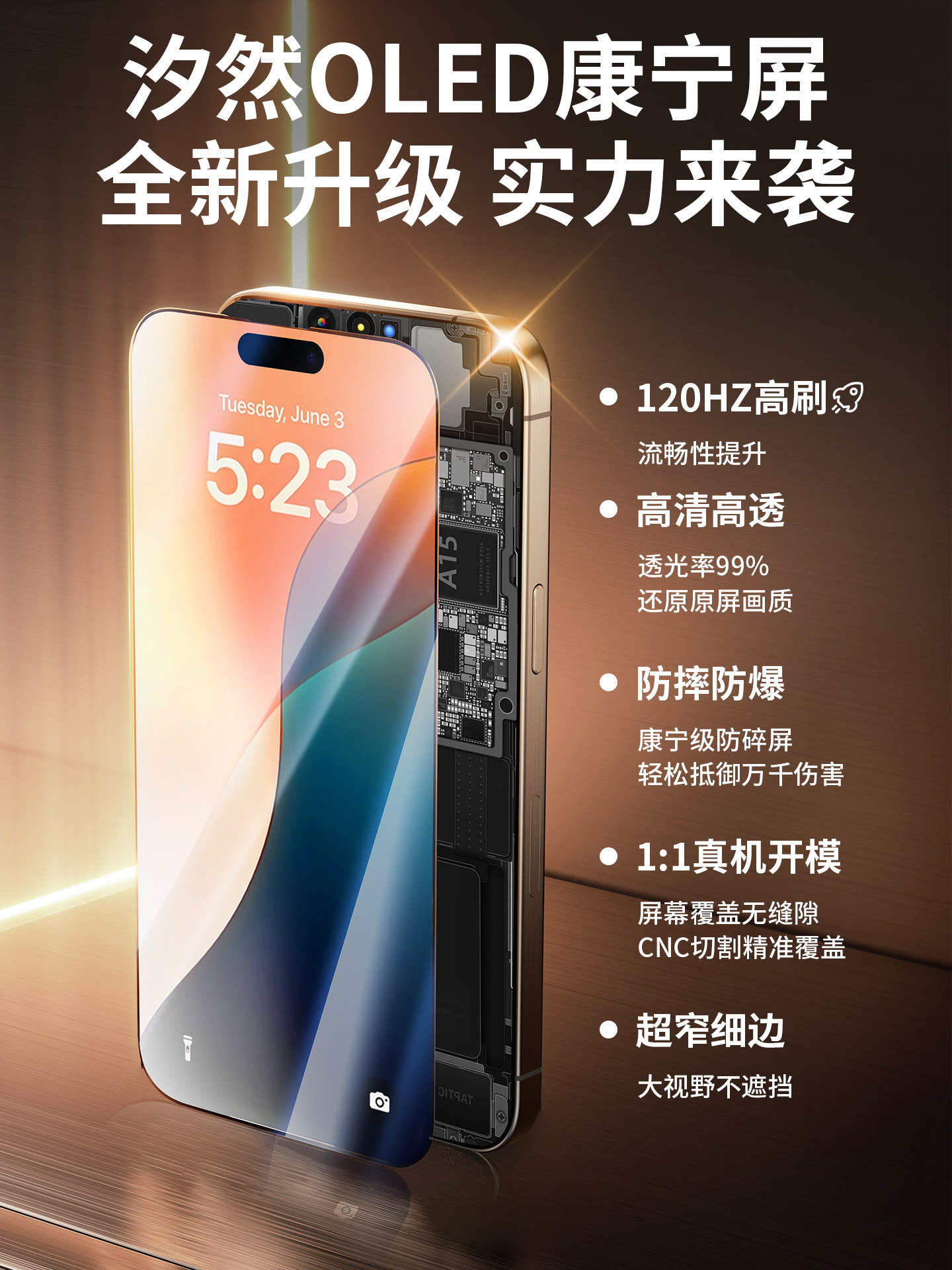 [New Oled]Xiran Screen Suitable for 12 Pro Assembly Apple iPhone 15 Pro Max High Refresh Rate Disassembled Inner Screen 13 Mini Outer Screen 14 Pm Flexible Oled Display 16 Mobile Phone