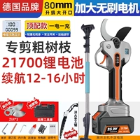 [Рекомендуется для толстых ветвей] Бесщеточный 8 см [Электронный дисплей] Сильная мощность [1 аккумулятор, 1 зарядка] + телескопическая штанга