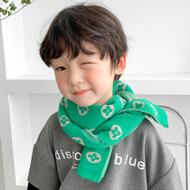 Childrens scarf autumn and winter baby warm Korean version of four-leaf clover wool knitting boy winter baby collar girl tide
