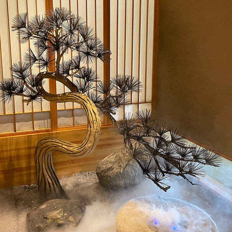 Simulation pine welcome pine large carved pine fake tree toothpick pine interior decoration lobby hotel shopping mall placement