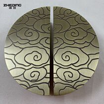 Glass door handle Semicircular Xiangyun door handle New Chinese bronze hotel door handle Solid wood cabinet door handle black