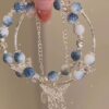 Xiaohongshu Blue and White Porcelain Color Scheme Ancient Style Butterfly Tassel Bracelet for Women Niche Design Chinese Style Peace and Fortune Pendant