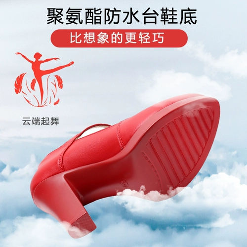 Туфли на высоком каблуке, танцующая обувь, из натуральной кожи, для среднего возраста, большой размер