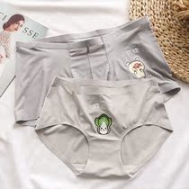 Couple underwear summer cotton cute funny Ice Silk no trace set cartoon men and women couples underwear shorts personality