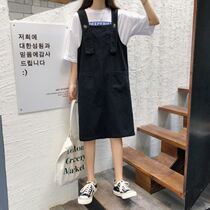150 Jin Dress Summer 2021 Size Fat mm Small Denim Strap Skirt Women Age Loose Skinny
