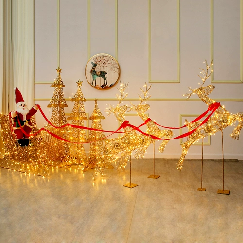 Рождественский светящийся оленя La Hotel Hotel Mall Mall Combertion Coremercoration Iron Art Flying Deer Sles