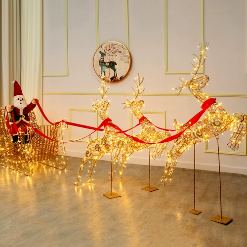 Рождественский светящийся оленя La Hotel Hotel Mall Mall Combertion Coremercoration Iron Art Flying Deer Sles