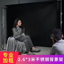 2 6*3M stainless steel photography background frame photo cloth telescopic rod stage bracket live room green screen keying props wall folding portable hanging cloth wall black and white blue net red movable board absorbent cloth