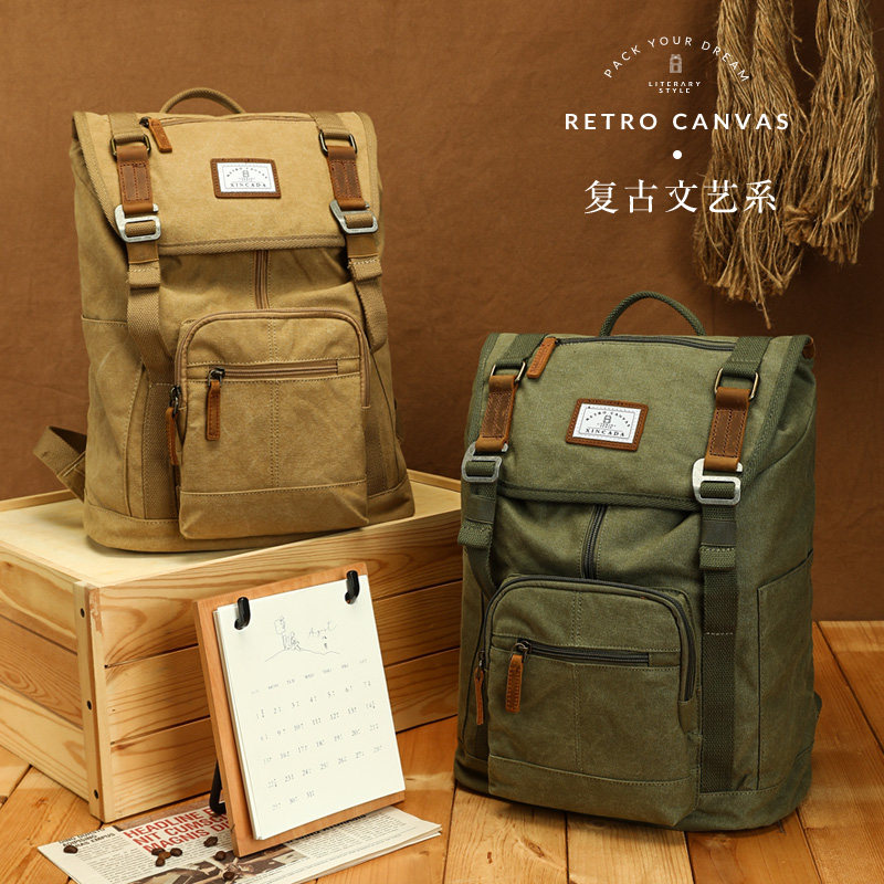 Canvas Double Shoulder Bag Woman New Large Capacity High School Student Computer Bag Men's Bag Brief Fashion 100 Hitch School Bag Woman