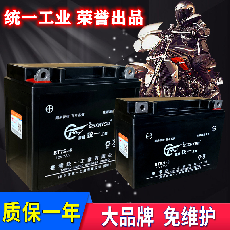 Unified industrial motorcycle battery 12V maintenance-free universal 7a9a125 pedal bent beam moped dry battery