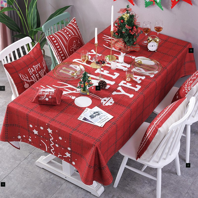 Christmas red New Year table decoration cloth