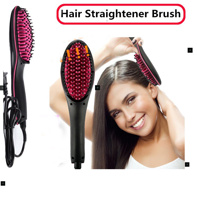 Hair Straghtener Brush Electric Com Dryer adult volume straight hair comb 