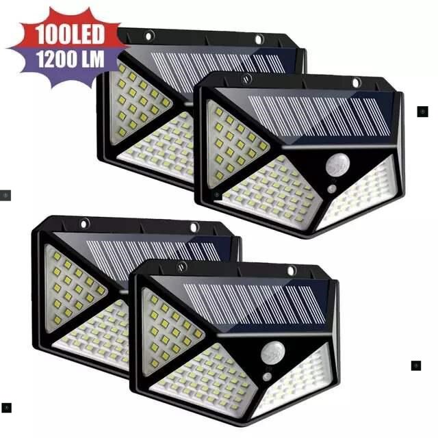 100LED Solar Wall Lamp PIR Motion Sensor Yard Garden LightS