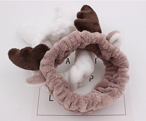 Korean INS little elk antler headband that does not strangle the head headband widened cartoon cute makeup non-slip for women