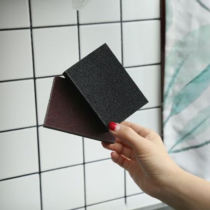It's amazing the strong removal of the millennial old dirt pan scale kitchen Decontamination God's Diamond Sand Sponge Brush Bottom