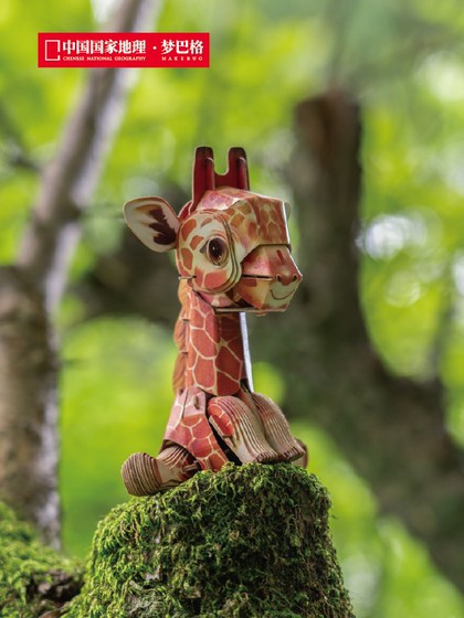 中国国家地理博物文创梦巴格大小熊猫长颈鹿拼插纸模玩具生日礼物