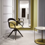 Очаровательный модный Нора, новый китайский стиль, итальянский высококачественный ореховый цвет, вращающийся стул из цельной древесины, кожаный книжный стул, скандинавский чайный стул, чайный стул