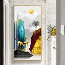  Fortune deer entrance decorative painting Home wall hanging painting modern crystal porcelain painting living room aisle vertical large mural