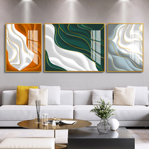  Postmodern living room triptych decorative painting light luxury sofa background wall hanging painting Nordic crystal porcelain painting abstract mural