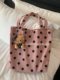 2024 Early Spring Pink Polka Dot Small Tote Versatile Item Cute Little Tote Bag Original Design Original Canvas Bag