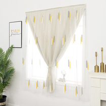 Punch-free installation of velcro self-adhesive shading simple curtains Finished bedroom living room dormitory rental room decoration