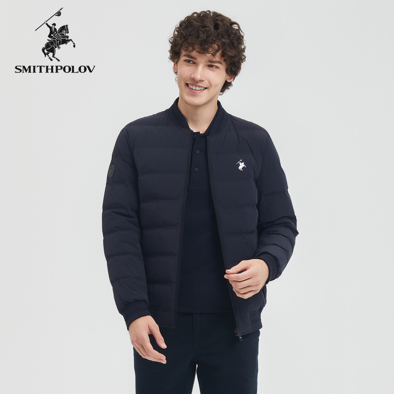 [Goose down] Smithpolov Short Lightweight down Jacket for Men, Winter Warm Casual Coat